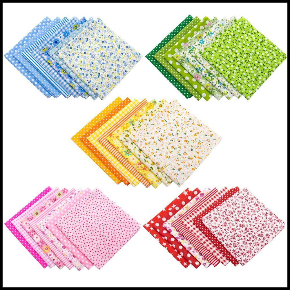 Cotton Fabric Squares Bundle Precut Quilting Sewing DIY Scrapbooking Floral